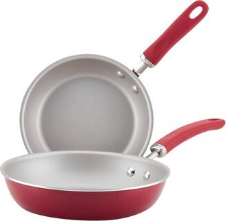 Create Delicious 2pc Aluminum Nonstick Skillets Red