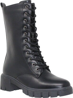 SOBEYO Women's Chunky Platform Lace-Up Boots