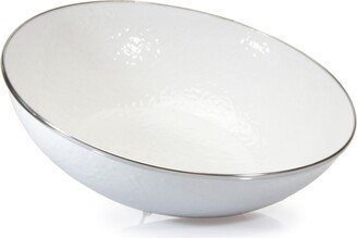 Solid White Enamelware Collection 5 Quart Serving Bowl