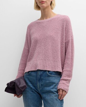 Crewneck Boucle Cashmere-Blend Sweater