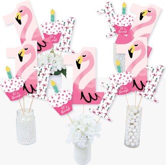 Big Dot Of Happiness 1st Birthday Pink Flamingo - Birthday Centerpiece Sticks-Table Toppers-Set of 15