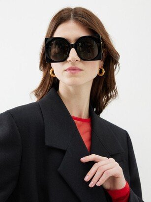 Oversized Square-frame Acetate Sunglasses