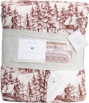 TJMAXX 3Pc Sherpa Back Cabin Toile Quilt Set