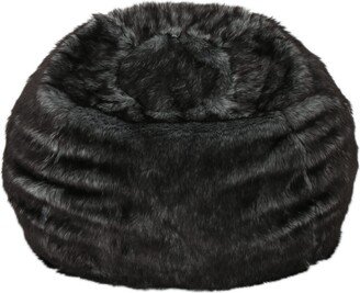 Laraine Furry Glam Black and White Streak Faux Fur 3 Ft. Bean Bag