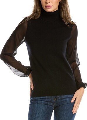 Sofiacashmere Silk Sleeve Cashmere Sweater