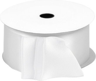 Single-Faced Satin Wired Ribbon White