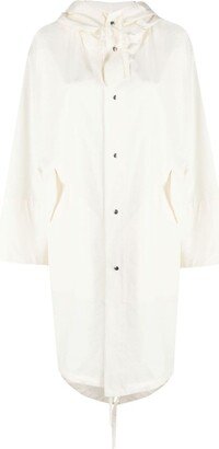 Logo Print Drawstring Coat