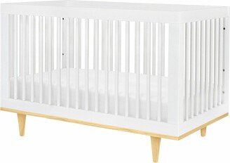 Modern Classic Solid Wooden Crib in White - 35 H x 53.5 L x 29.5 W inches