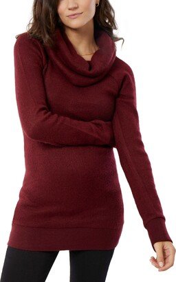 Women's Maternity Cowl Neck Tunic Sweater