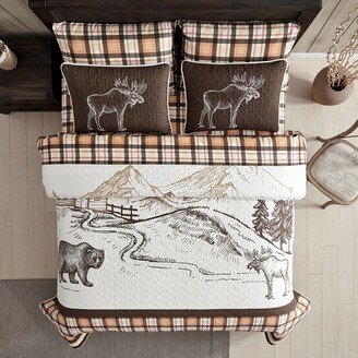 Snake River Décor Rustic Mountain Quilt Bed in a Bag Set Queen-AB
