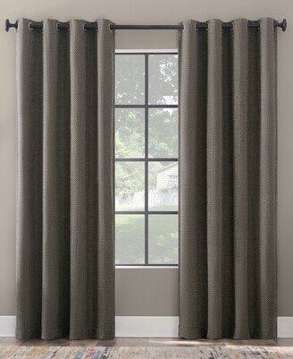 Scott Living Rafaela Woven Pattern Chenille 100% Blackout Grommet Curtain Panel, 50 x 84