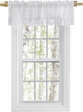 Woven Lace Rod Pocket W Header Valance