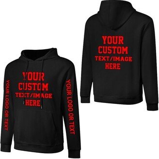 Generic Custom Hoodie Design Your Own Cotton Hoodie Sweatshirts With Photo/Text For Men Women- Black