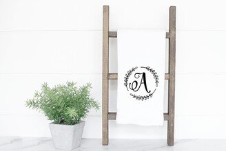 Monogrammed Personalized Tea Towel/Monogram Kitchen Towels Initial Farmhouse Hand Towel