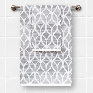 Alev Jacquard Bath/Hand Towel set Gray