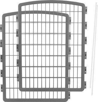 34-inch Exercise 2 Panel Add On Panel Pet Playpen with Door, Gray