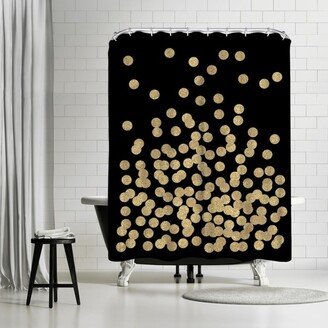 71 x 74 Shower Curtain, Gold Dots by Charlotte Winter