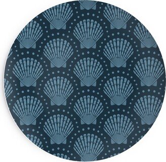 Salad Plates: Pretty Scallop Shells - Navy Blue Salad Plate, Blue