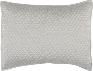 Kahn 26 Inch Hand Quilted Standard Pillow Sham, Mitered Corner, Matte White