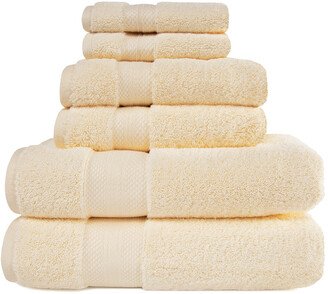 Turkish Highly Absorbent Solid 6Pc Ultra-Plush Turkish Cotton Towel Set-AI