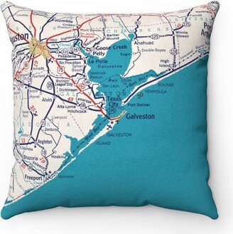 Galveston Texas Pillow - Map Airbnb Decor Gift Wedding