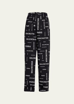 Men's Allover-Logo Pajama Pants