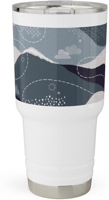 Travel Mugs: Ever Blue Mountains - Multi Travel Tumbler, 30Oz, Blue