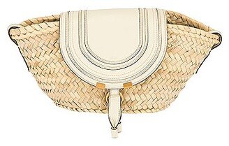 Raffia Marcie Shoulder Bag in Neutral,White