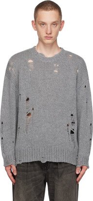 Gray Distressed Sweater