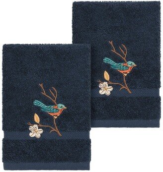 Spring Time Embellished Washcloth - Set of 2 - Midnight Blue