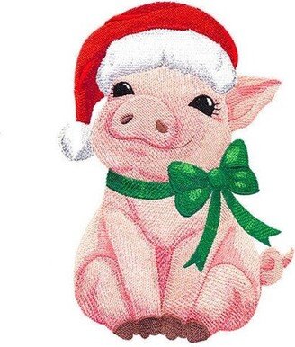 Christmas Pig Farm Animal Santa Bath Hand Towel Set Custom Embroidered