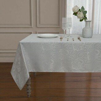 Kate Aurora Shabby Chic Floral Fabric Tablecloth - 84 in. W x 60 in. L, Gray