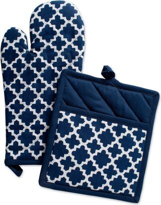 Lattice Oven Mitt Potholder Set