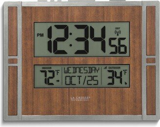 Curata Wood Finish Weather Station with Temperature Atomic Time and Date