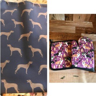 Weimaraner Insulated/Quilted Pot Holder & Oven Mitt Set/Individual, Made To Order