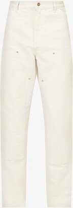 Mens Salt Double Knee Straight-leg Organic-cotton Jeans