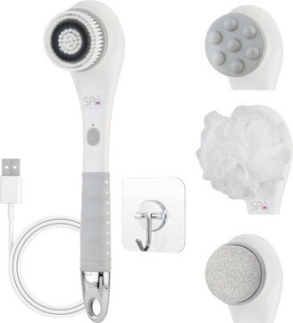 Spa Sciences NERA 4-in-1 Antimicrobial, Rechargeable Powered Shower Body/Pedi Brush
