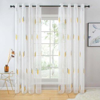 DMC723 Cologne - Sheer Curtain Panel, White - Tall