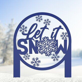 Let It Snow Metal Yard Stake - Outdoor Winter Decor