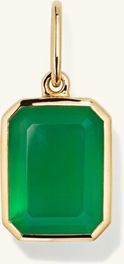 Emerald Cut Gemstone Charm Green Chalcedony