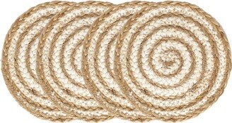 Korissa Kata Spiral Coaster Trivet In Natural - Set Of 4