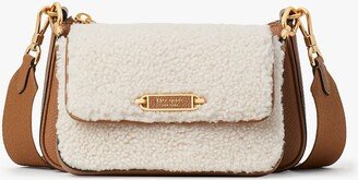 Morgan Shearling & Pebbled Leather Double Up Crossbody