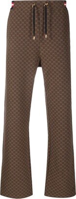 Monogram-Pattern Cotton Track Pants