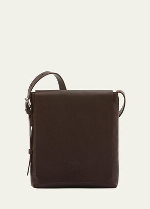 Men's Brolio Leather Crossbody Bag-AA