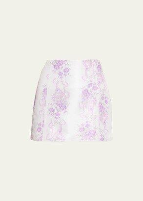 Charma Floral Mini Skirt-AA