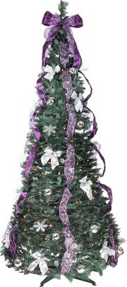 Northlight Pre- Lit Pre-decorated Pop - Up Artificial Christmas Tree With Clear Lights, 6'