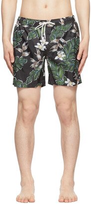 Black Polyester Swim Shorts-AA