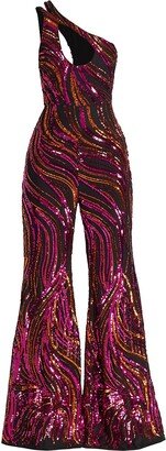 One-Shoulder Sequin Jumpsuit