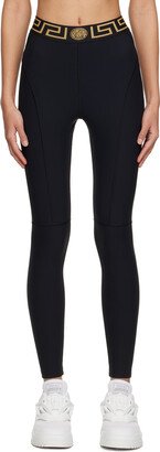 Black Greca Border Leggings