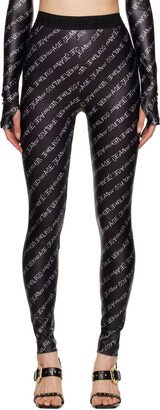 Black Printed Leggings-AA